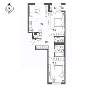 2-к квартира, вторичка, 68м2, 13/18 этаж
