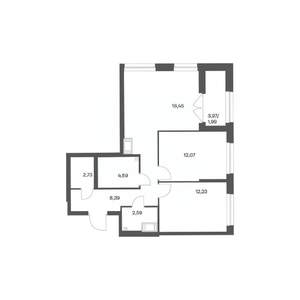 2-к квартира, вторичка, 63м2, 9/24 этаж