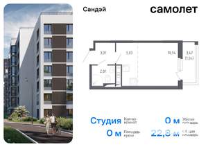 Студия квартира, вторичка, 23м2, 10/17 этаж