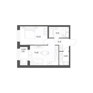 1-к квартира, вторичка, 43м2, 17/24 этаж