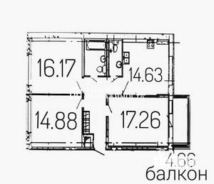 3-к квартира, вторичка, 84м2, 2/14 этаж