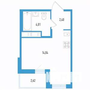 Студия квартира, строящийся дом, 22м2, 6/12 этаж