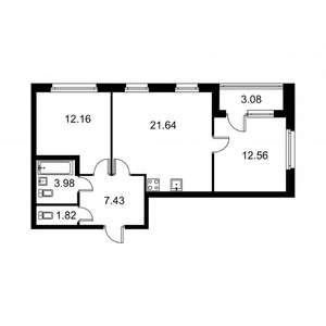 2-к квартира, вторичка, 61м2, 1/9 этаж