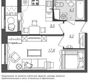 1-к квартира, вторичка, 37м2, 13/19 этаж