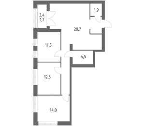 3-к квартира, вторичка, 85м2, 2/11 этаж