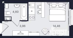 Студия квартира, вторичка, 23м2, 3/24 этаж