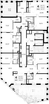4-к квартира, вторичка, 148м2, 19/19 этаж