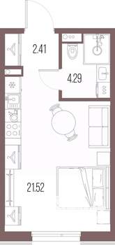 Студия квартира, вторичка, 28м2, 5/10 этаж