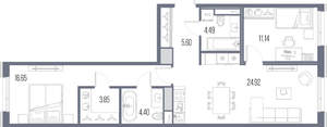 2-к квартира, строящийся дом, 71м2, 9/10 этаж