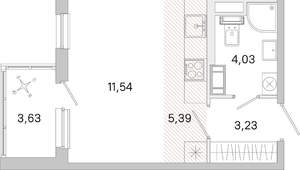 Студия квартира, вторичка, 26м2, 3/5 этаж