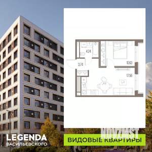 1-к квартира, строящийся дом, 36м2, 10/10 этаж