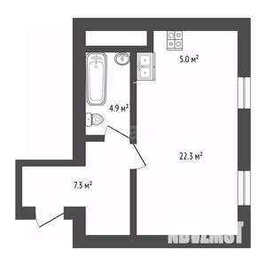 1-к квартира, вторичка, 35м2, 1/4 этаж