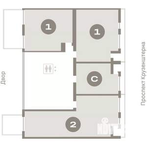 1-к квартира, вторичка, 66м2, 2/7 этаж