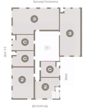 3-к квартира, вторичка, 96м2, 6/10 этаж