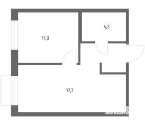 1-к квартира, вторичка, 37м2, 7/12 этаж