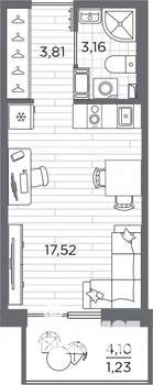 Студия квартира, вторичка, 26м2, 2/7 этаж
