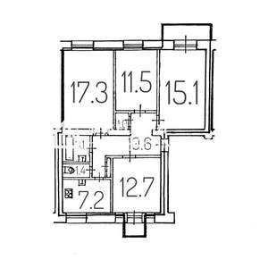 4-к квартира, вторичка, 80м2, 3/3 этаж