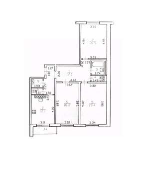 3-к квартира, вторичка, 91м2, 6/17 этаж