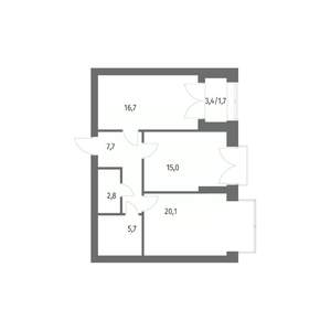 2-к квартира, вторичка, 70м2, 12/13 этаж