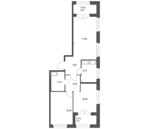 2-к квартира, вторичка, 63м2, 23/24 этаж