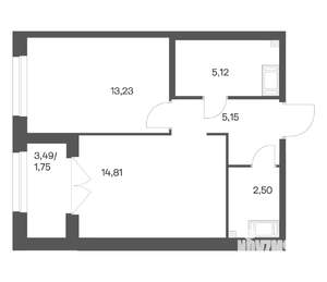 1-к квартира, вторичка, 43м2, 21/24 этаж