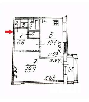 1-к квартира, вторичка, 45м2, 4/10 этаж