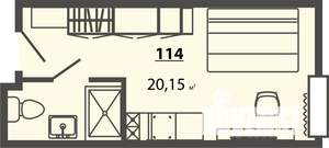 Студия квартира, строящийся дом, 20м2, 4/10 этаж