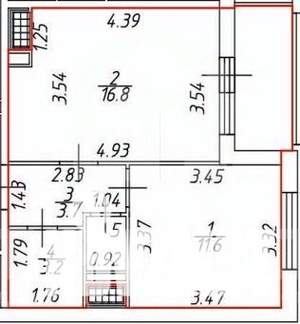 1-к квартира, вторичка, 40м2, 23/25 этаж