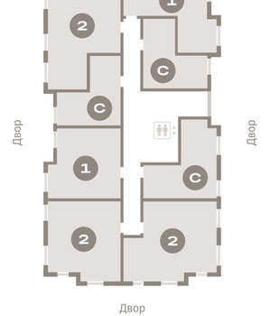 2-к квартира, вторичка, 59м2, 6/9 этаж