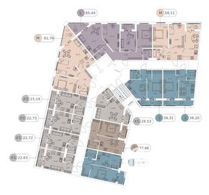 3-к квартира, вторичка, 85м2, 2/13 этаж