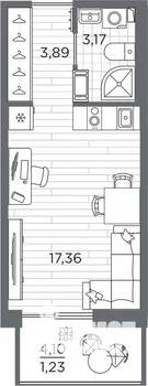 Студия квартира, вторичка, 26м2, 4/7 этаж