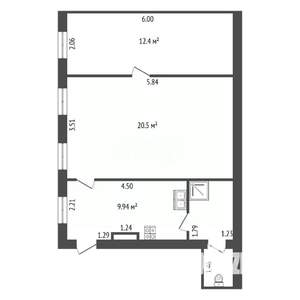 2-к квартира, вторичка, 47м2, 3/5 этаж