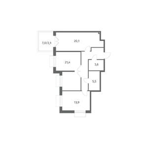 2-к квартира, вторичка, 79м2, 1/8 этаж