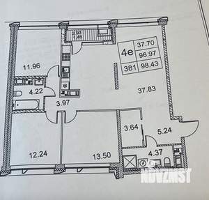 3-к квартира, вторичка, 99м2, 3/20 этаж
