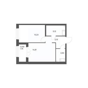 1-к квартира, вторичка, 43м2, 15/24 этаж