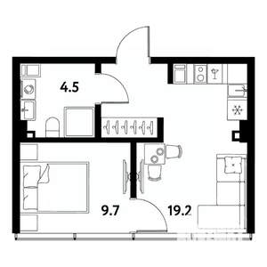 1-к квартира, вторичка, 33м2, 4/10 этаж