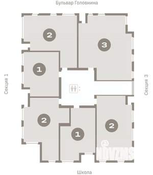 1-к квартира, вторичка, 52м2, 8/10 этаж