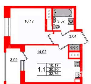 1-к квартира, вторичка, 31м2, 2/23 этаж