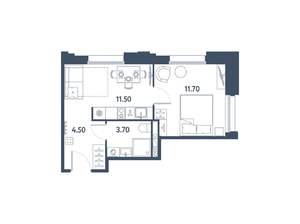1-к квартира, строящийся дом, 31м2, 13/16 этаж