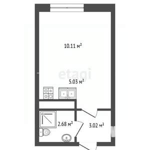 Студия квартира, вторичка, 21м2, 1/11 этаж