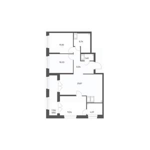 3-к квартира, вторичка, 77м2, 15/24 этаж