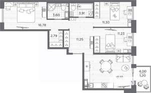 3-к квартира, вторичка, 81м2, 4/7 этаж
