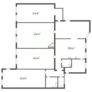 4-к квартира, вторичка, 187м2, 2/6 этаж