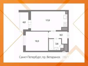 1-к квартира, вторичка, 35м2, 4/8 этаж