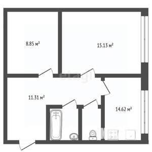 2-к квартира, вторичка, 54м2, 2/25 этаж