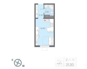 Студия квартира, вторичка, 21м2, 18/22 этаж