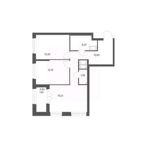 2-к квартира, вторичка, 61м2, 17/24 этаж