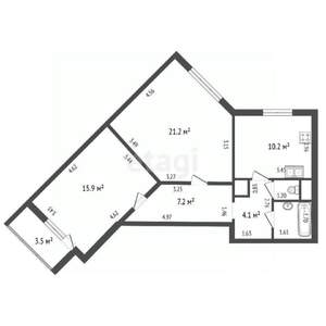2-к квартира, вторичка, 62м2, 7/18 этаж