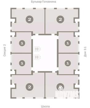 2-к квартира, вторичка, 86м2, 4/15 этаж