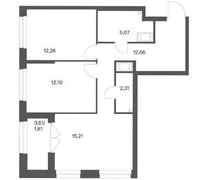 2-к квартира, вторичка, 61м2, 5/24 этаж